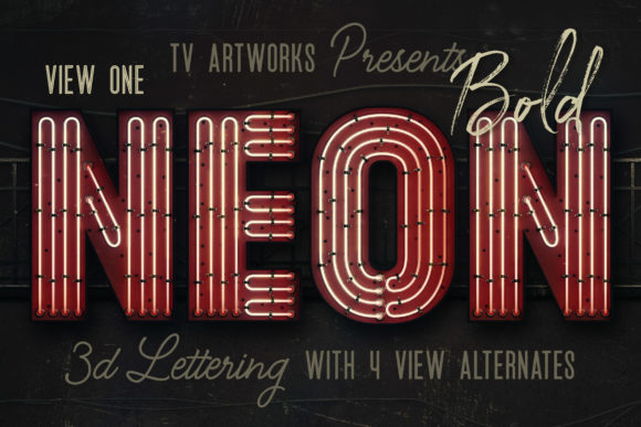 Bold Neon 3D Lettering: A Dynamic Tool for Modern Designers