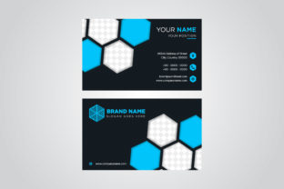 Business Card Blue Hexagon Design