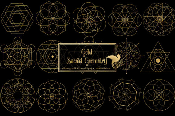 Gold Sacred Geometry Clipart