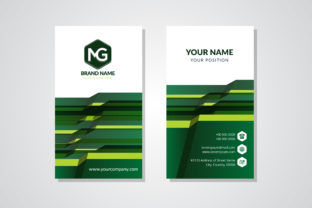 Green Vertical Business Card Abstract: A Modern Design for Strategic Branding