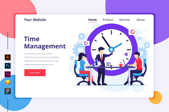 Landing Page Template of Time Management