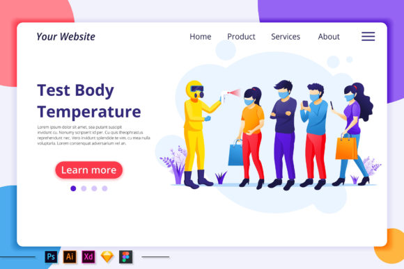 Measure People Temperature Landing Page for Safer Public Access