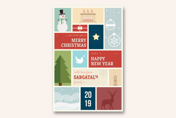Revolutionize Your Holiday Greetings with the Cute Christmas and New Year Card V01