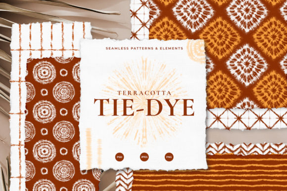 Seamless Terracotta Tie-Dye Patterns: A Vibrant Addition to Creative Projects