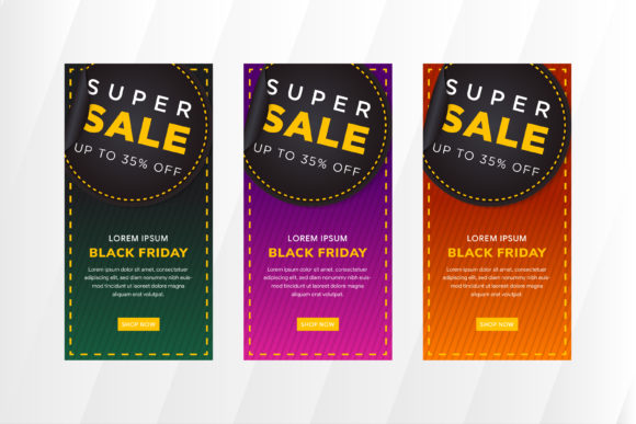 Super Sale Vertical Banner and Media Type Vectors: A Black Friday Design Template Guide