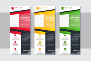 Vertical Abstract Banner Red, Green and Media Type Vectors for Business Advertising