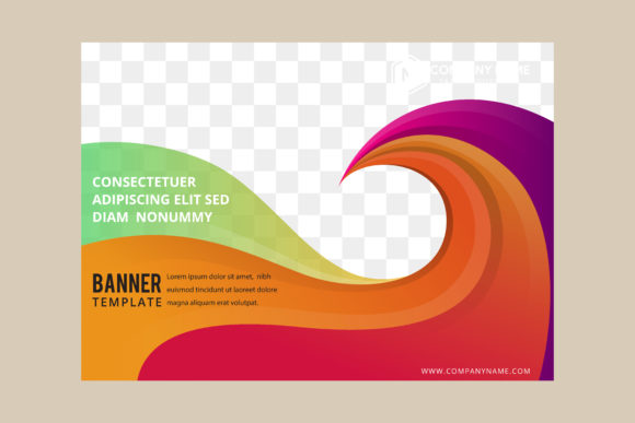 Wave Colorful Horizontal Flyer Vector Design for Professional Use