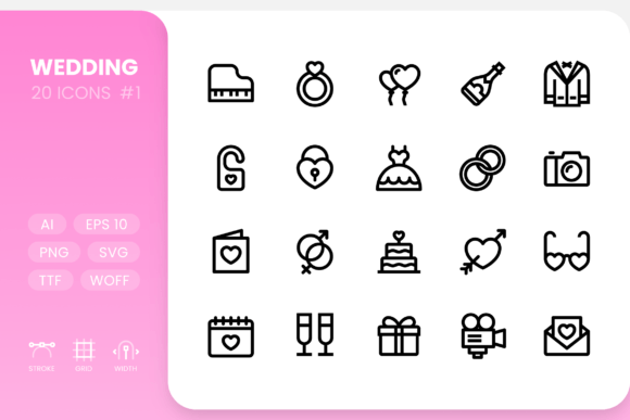 Wedding Line Icons: Elegant Design for Every Occasion