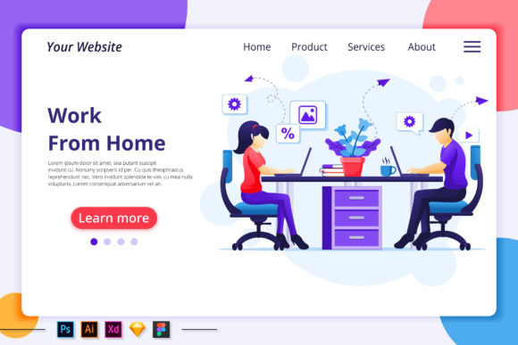 Work from Home, Stay Home Landing Page